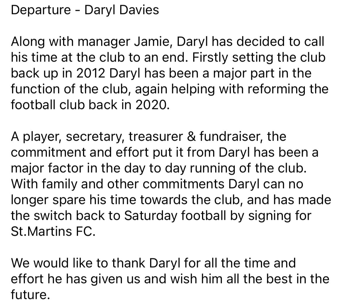 TheKeysFc2012's tweet photo. Departure - Daryl Davies https://t.co/VTV3ZDzyE5