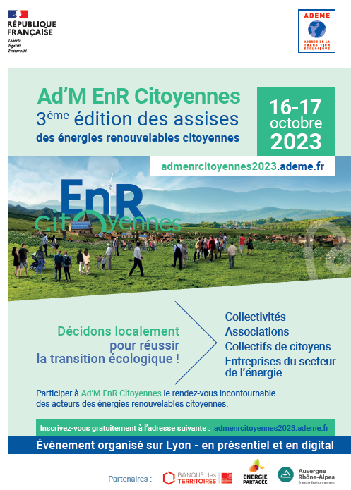 Sylvie_Morroni's tweet photo. 📣 Collectivités, citoyens ....les inscriptions pour les assises des #EnRCitoyennes sont ouvertes  https://t.co/iwYKzO4QZQ
➡ #AdMEnRCitoyennes organisée par l'@ademe  et en partenariat avec @EnergiePartagee et @AURA__EE  et @BanqueDesTerr 🎥https://t.co/DVPlkjHEi3 #TE #TeamADEME https://t.co/fH4cMpkK3w
