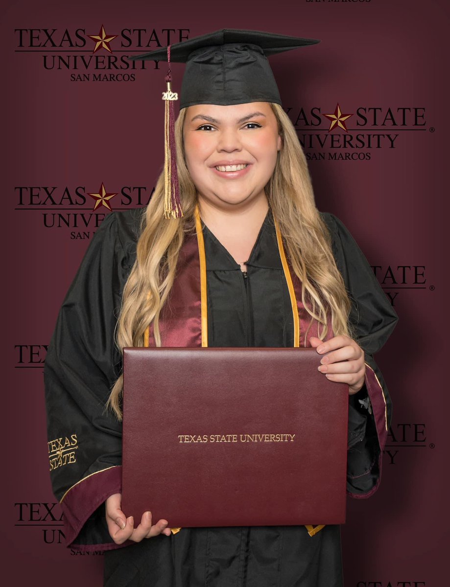 🎓👩🏼‍🦯🥲👌🏼😮‍💨 
Going back and graduating was the  mission! I did that! #TXST #happy