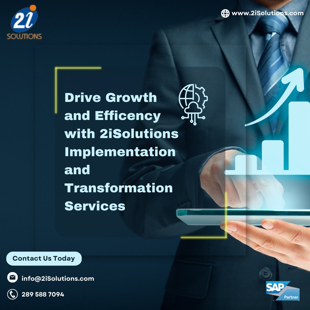 'Empowering Business Success with 2iSolutions' SAP Implementation Services.'

#2iSolutionsInc #ImplementationServices #TransformationServices #BusinessTransformation #DigitalTransformation #ProcessImprovement #BusinessProcessAutomation #OperationalExcellence #ChangeManagement