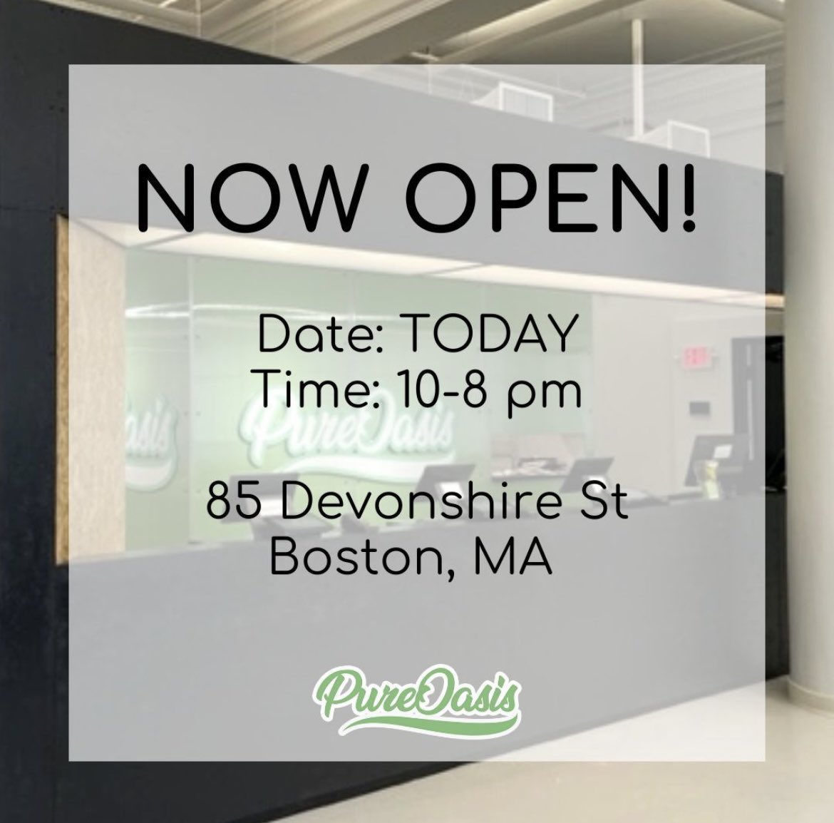 MyPureOasis's tweet photo. 🚨Pure Oasis Downtown Crossing is officially OPEN FOR BUSINESS!🚨Stop by today to check it out! 85 Devonshire St. https://t.co/aXKlPdA5Yh