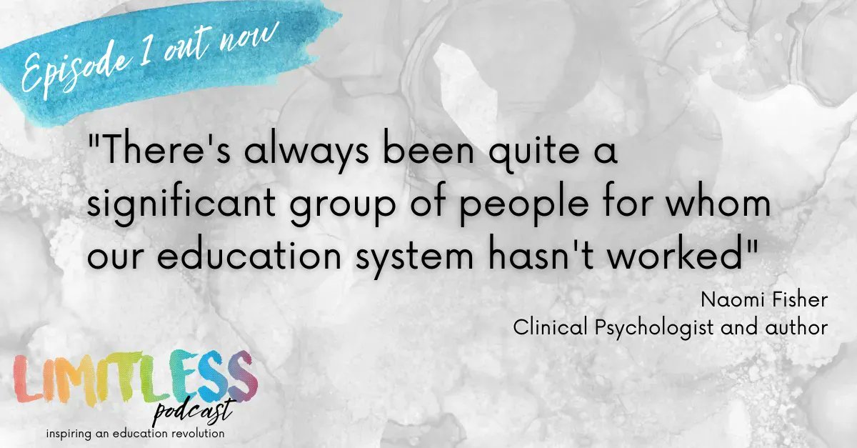 'There's always been quite a significant group of people for whom our education system hasn't worked' Series 4 of the Limitless podcast is here! Listen now to my thought-provoking conversation with @naomicfisher about how education can work for everyone buff.ly/42mu8J4