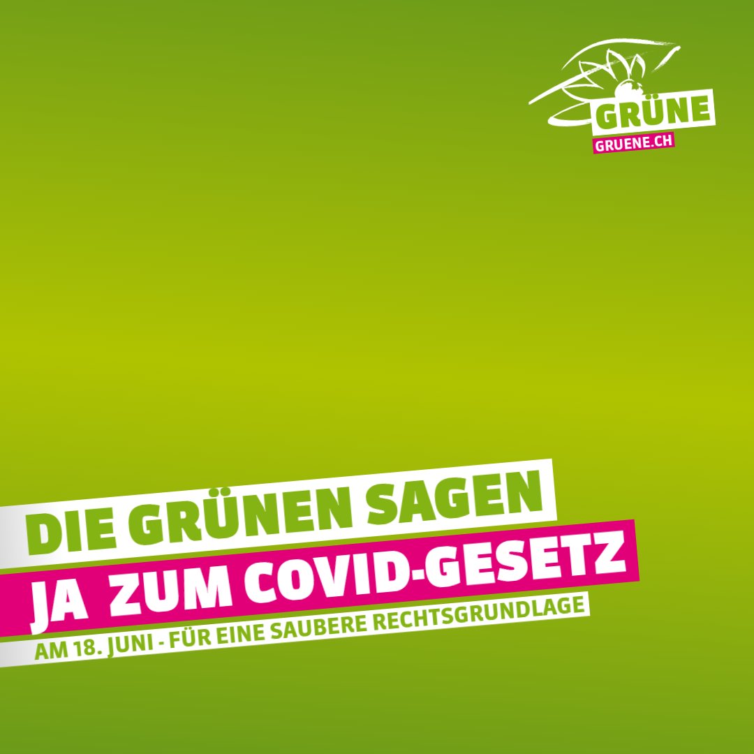 Ja zum #Covid19Gesetz am 18. Juni! 

Hier geht’s zu unserer Abstimmungsempfehlung: gruene.ch/gesellschaft/g…