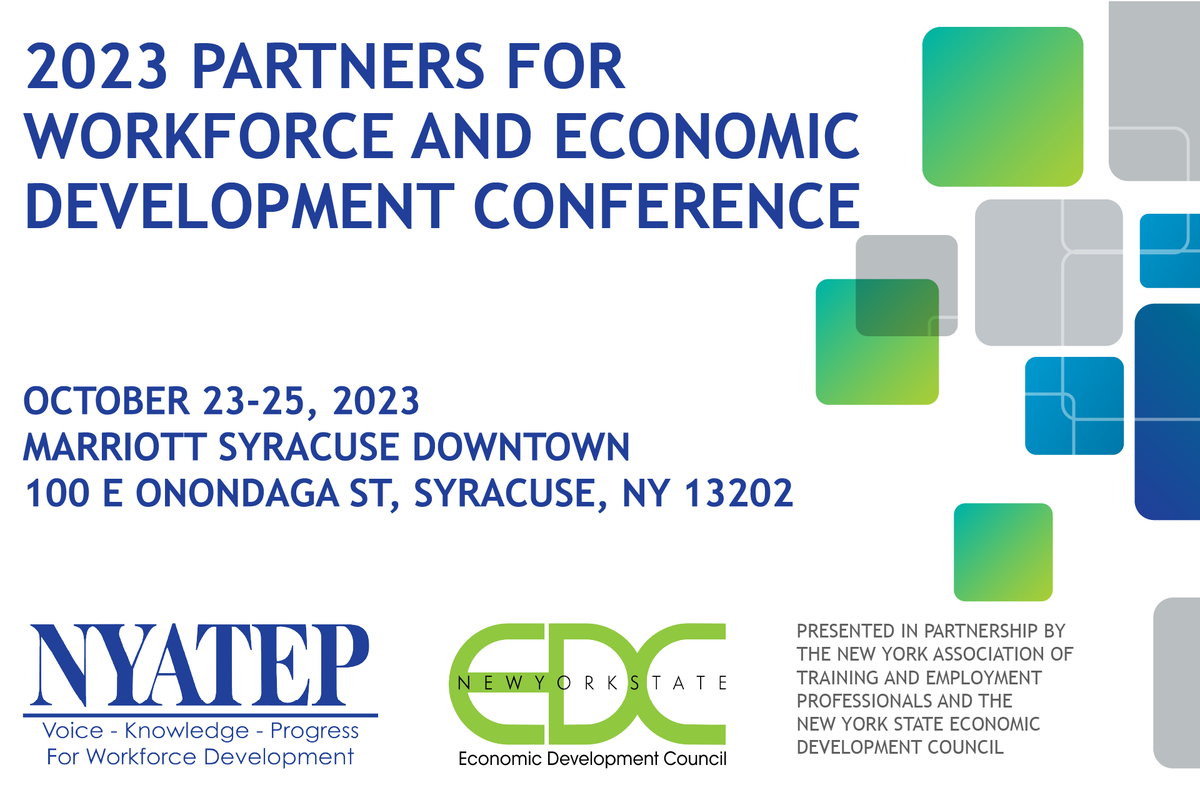 NYATEP's tweet photo. The Call for Presentations is open now through the end of July! @NYSEDC Get your workshop submissions in today https://t.co/96zqRHPD7H #2023FallConference #wkdevISecondev #wkdev #econdev https://t.co/v0R3E4xE7W
