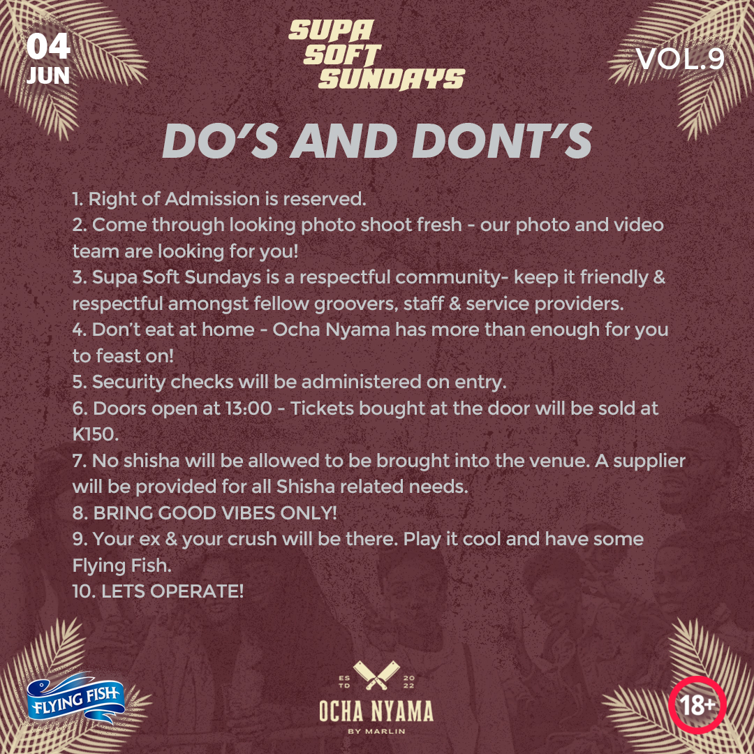 Not that we have to remind you, but  just so we’re on the same page, here are your updated do’s and Don’ts for #SupaSoftSundays Vol. 9 😎 See you on Sunday! #WinterWarmer