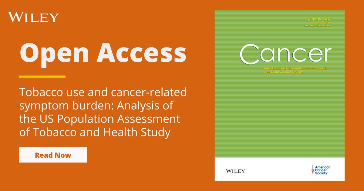 📑 #OpenAccess! What’s the relationship between cancer survivors’ #tobacco use, symptom burden, and motivation to quit smoking?

Read the recently published findings in <a href="/JournalCancer/">ACS Journal Cancer</a>: ow.ly/UnMp50OClZB

<a href="/SarahNPrice1/">Sarah N Price, PhD</a> <a href="/AmandaPalmerPhD/">Amanda Palmer, PhD</a> <a href="/lisafucito/">Lisa Fucito</a> <a href="/AlanaRojewski/">Alana Rojewski, PhD</a> <a href="/bentollphd/">Benjamin Toll</a>