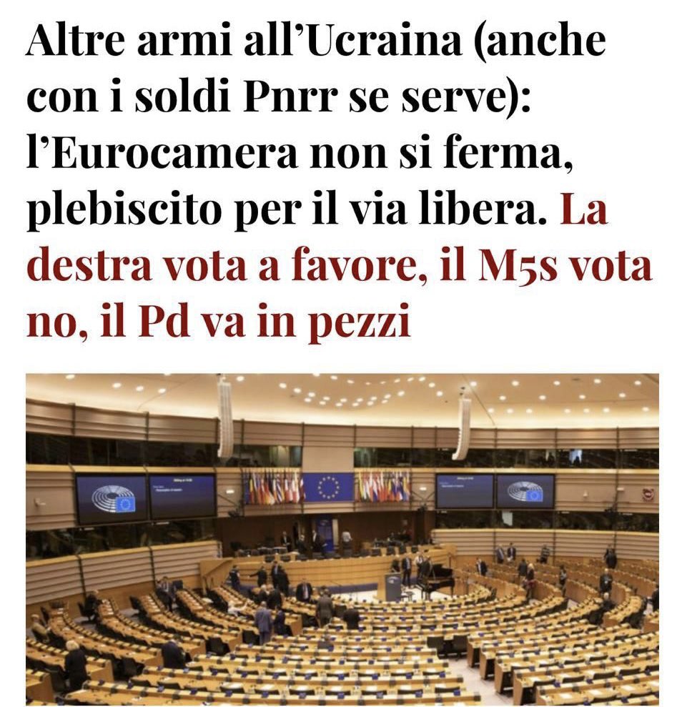 Quanto successo oggi all'Europarlamento è frustrante. Mentre non si vede ancora una svolta diplomatica in Ucraina, si continua a sostenere il percorso di investimenti in armi. 

Anche oggi il @Mov5Stelle è stata l'unica forza politica italiana a dire no, con coerenza sino al voto…