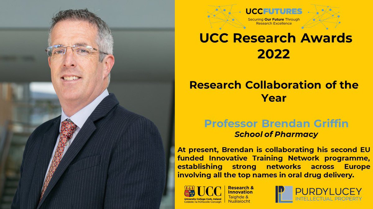 UCCResearch's tweet image. Joint winners of the Research Collaboration of the Year award are:

▪️ Dr Patrick O’Callaghan
▪️ @bannerboyo 

@LawUCC | @CBLUCC | @ResearchCBLUCC | @Pharmacy_UCC | @UCCMedHealth 

#UCCResearchAwards