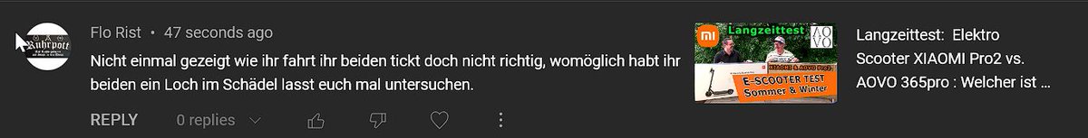 Ich liebe diese Kommentare 😆

Lass dich untersuchen, bei mir is der Zug eh schon abgefahren!

#YouTube #Fun #Kommentare #FPFP