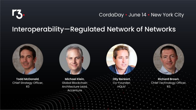 Mcdtv's tweet image. Register for #CordaDay NYC June 14: bit.ly/3BRjmzP
I will talk #Interoperability w @Accenture #HQLAx @inside_r3 @gendal plus maybe share some announcements...