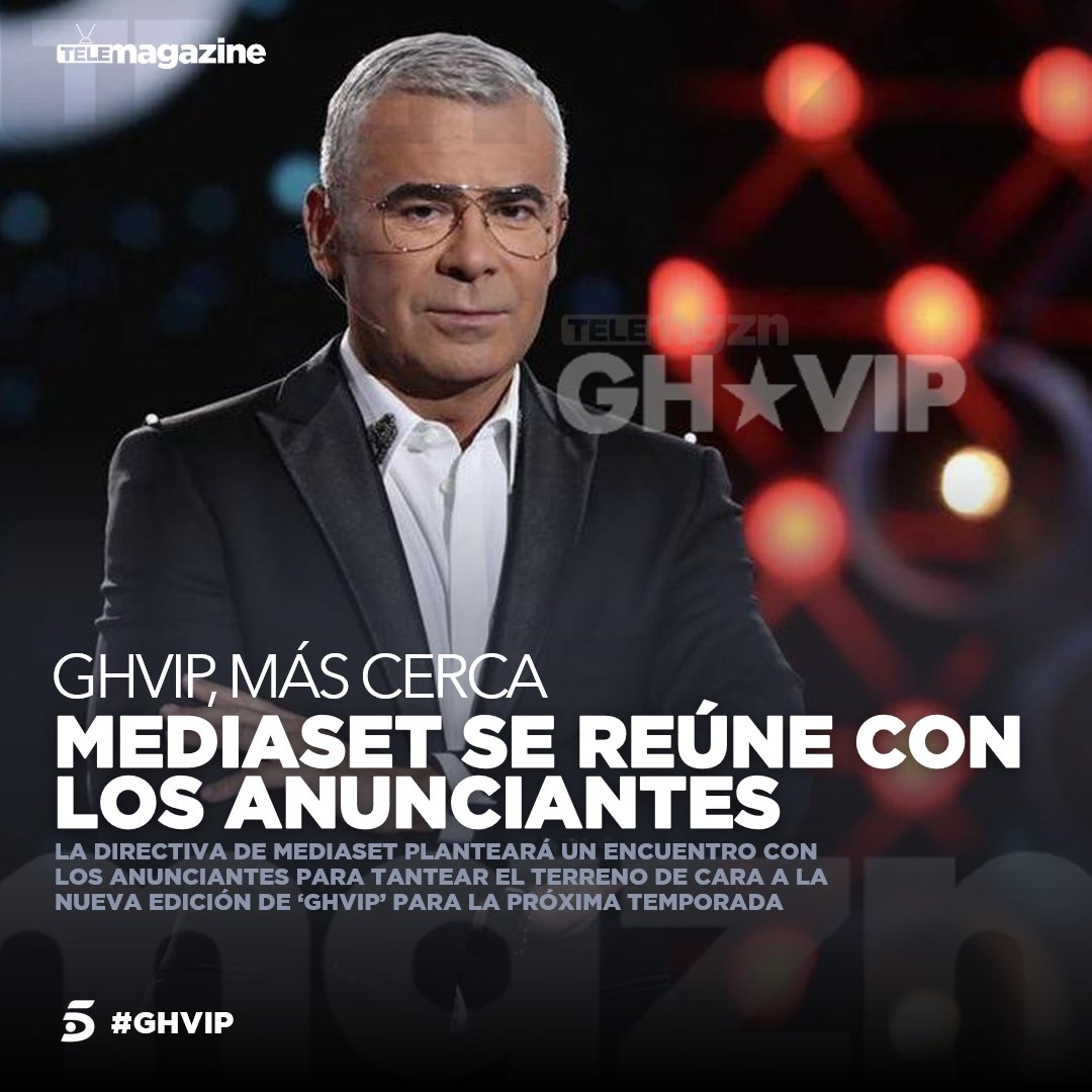 Mediaset España prepara el terreno para la nueva edición de #GHVIP en un encuentro con los anunciantes 

▪️Según @El_Plural las reuniones tendrán lugar durante el mes de junio para estrenar de cara a la próxima temporada
