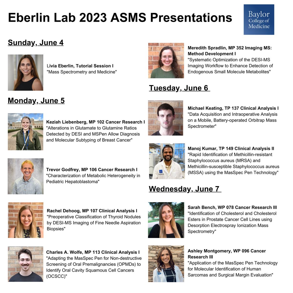 We are so ready for ASMS @asmsnews !!! Check out our presentations starting with @livia__se 's tutorial on Sunday and several posters throughout the week. See you soon!!😀 @BCMFromtheLabs @BCM_Surgery