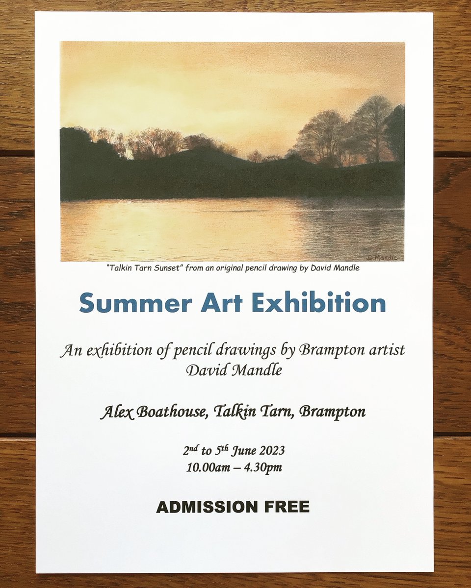 All set for my first exhibition of 2023 at the Alex Boathouse, Talkin Tarn #art #Pencildrawing #pencilart #pencil #Brampton #Cumbria #talkintarn