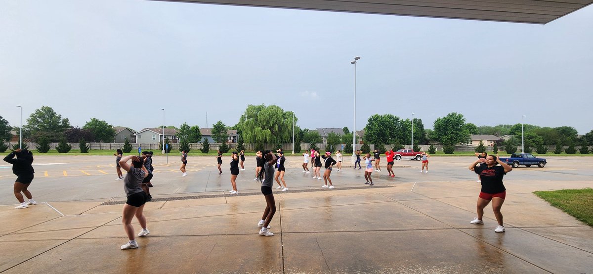 First day of practice, even in the rain