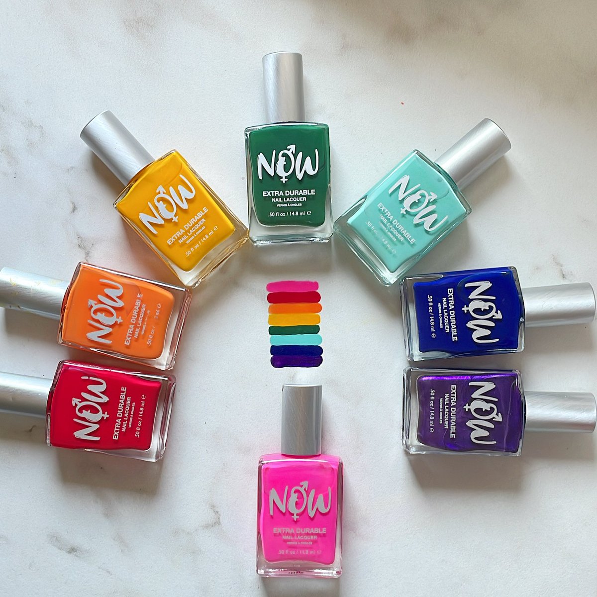 #HappyPrideMonth
As we celebrate LGBT+ Pride this month we will shine a light on all of the different types of people who make up this beautiful community.

Featured here is Gilbert Bakers original design for the Pride Flag in 1978

nownailpolish.com
#NationalNailPolishDay