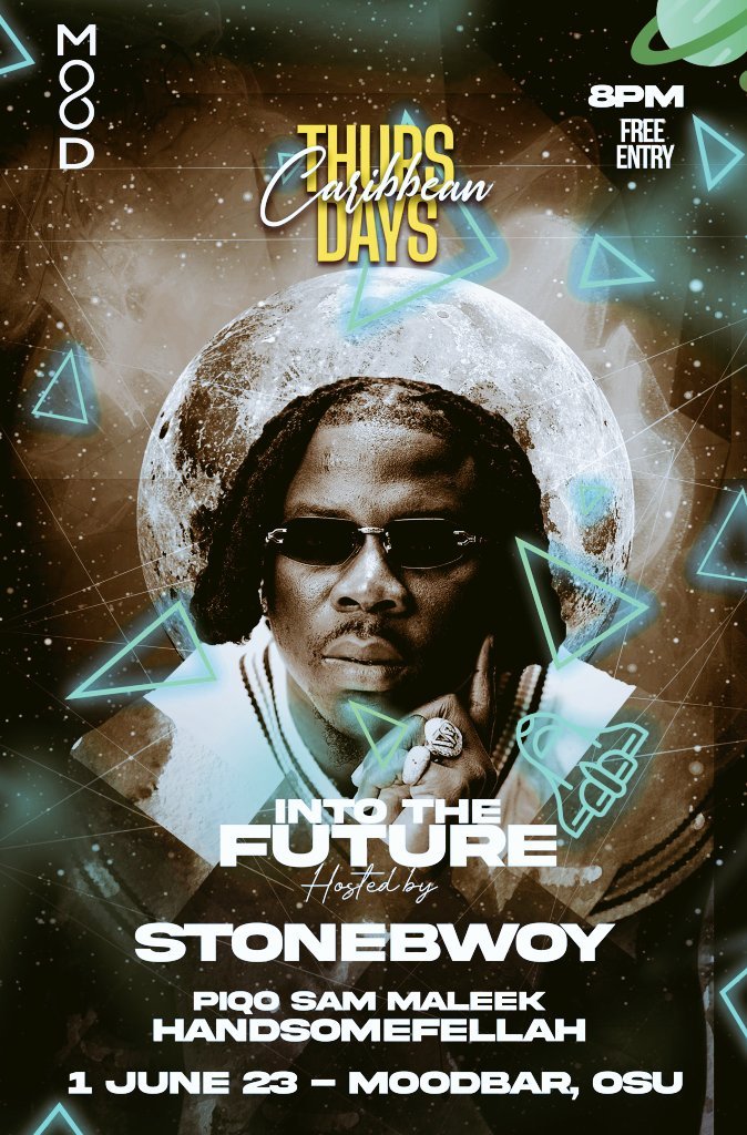 Tonight #Stonebwoy will be taking you #IntoTheFuture inside #MoodBar at OSU .

Entry is free.