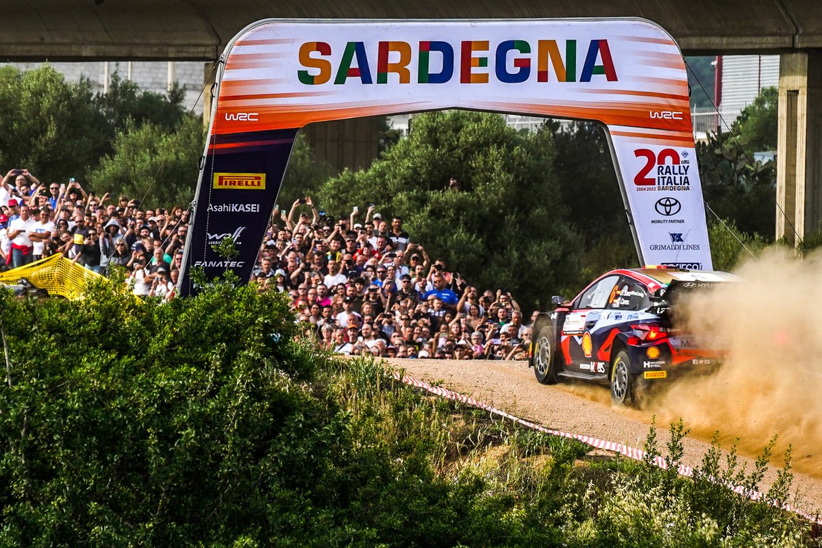 OfficialWRC's tweet photo. SS1 ✅ 18 stages to run! 

#WRC I #WRCLIVE I #RallyItaliaSardegna 🇮🇹 https://t.co/0d0B8Zu3Fw