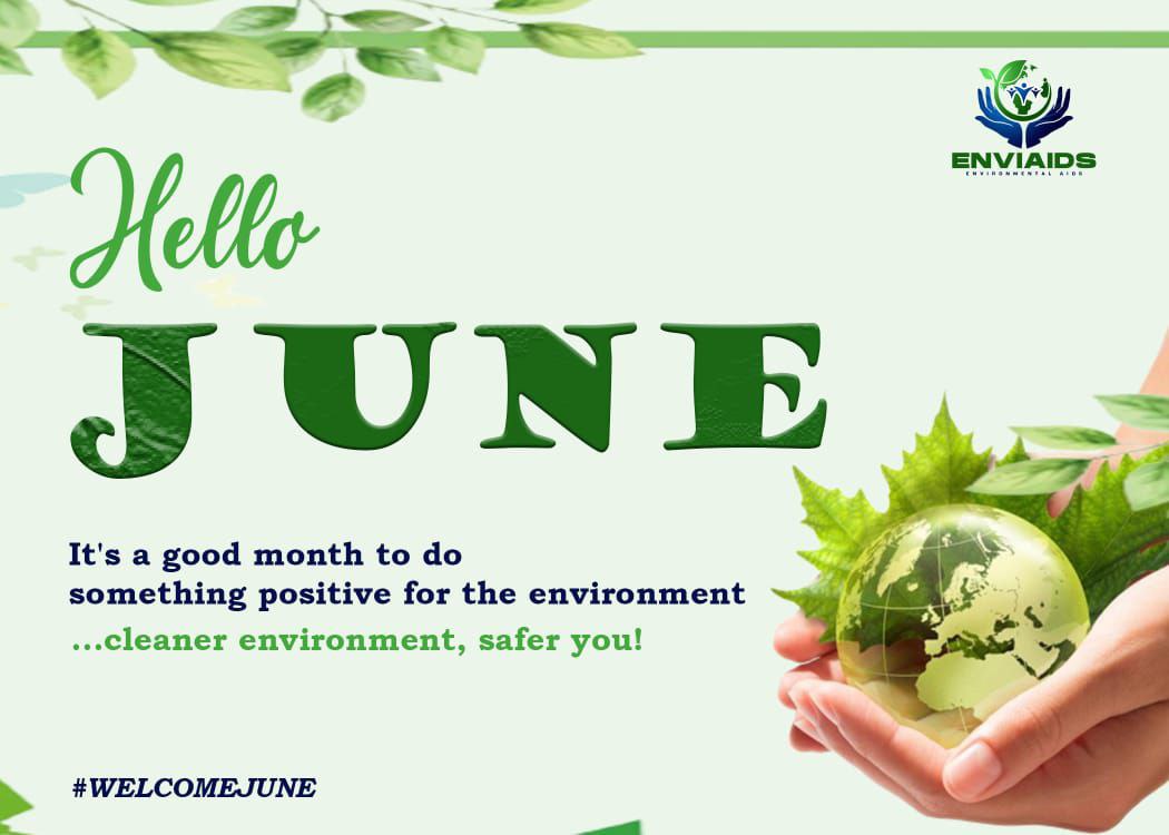 #WelcomeJune 
It's a good month to do something positive for the #environment 
#WorldEnvironmentDay 
#BeatPlasticPollution