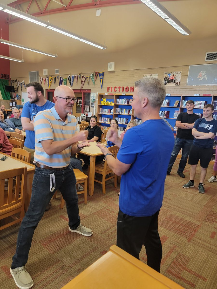 HCHS Teachers and Staff started off the new school year with a We ARE Team Challenge.  Today's competition was Rock-Paper-Scissors!
