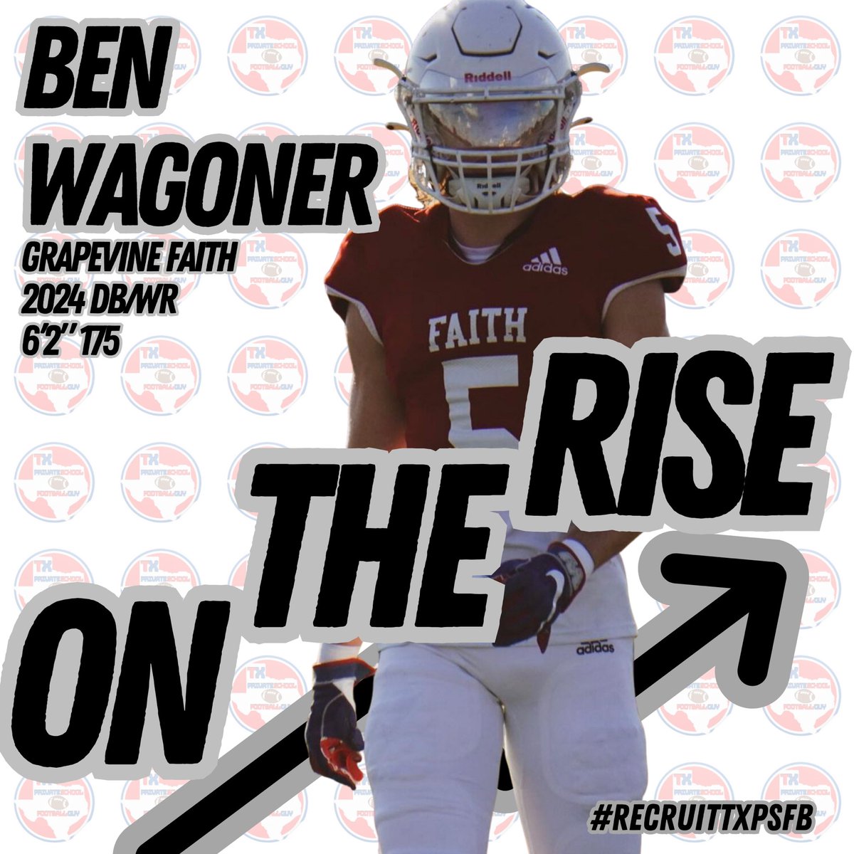 Texas Private School Football (@txprivatefbguy) on Twitter photo 🚨On The Rise🚨
Ben Wagoner - <a href="/bwagz05/">Ben Wagoner</a>
2024 DB/WR - <a href="/GoFaithLions/">Faith Athletics</a>
6’2” 175
Wagoner really impressed me this spring with his performance on the track. His true speed (10.7 100m) along with his frame makes for a very intriguing prospect!
hudl.com/video/3/134318… 🚨On The Rise🚨
Ben Wagoner - <a href="/bwagz05/">Ben Wagoner</a>
2024 DB/WR - <a href="/GoFaithLions/">Faith Athletics</a>
6’2” 175
Wagoner really impressed me this spring with his performance on the track. His true speed (10.7 100m) along with his frame makes for a very intriguing prospect!
hudl.com/video/3/134318…
