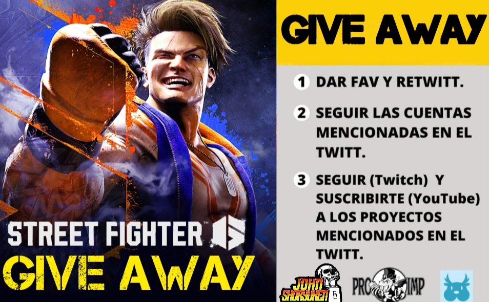 Comunidad! Aquí las bases, llévate GRATIS un SF6SE para Steam😱
Solo tienes q seguir está cuenta, seguir <a href="/NecioQ/">🎃 Adrián Chop 🪓Bay Bay</a> y seguir las indicaciones de la pic, los proyectos son estos ⬇️
⚡Twitch.tv/john_shoryuken
⚡youtube.com/@JohnShoryuken
⚡Twitch.tv/Elneciofgs
⚡instagram.com/necioquirarte