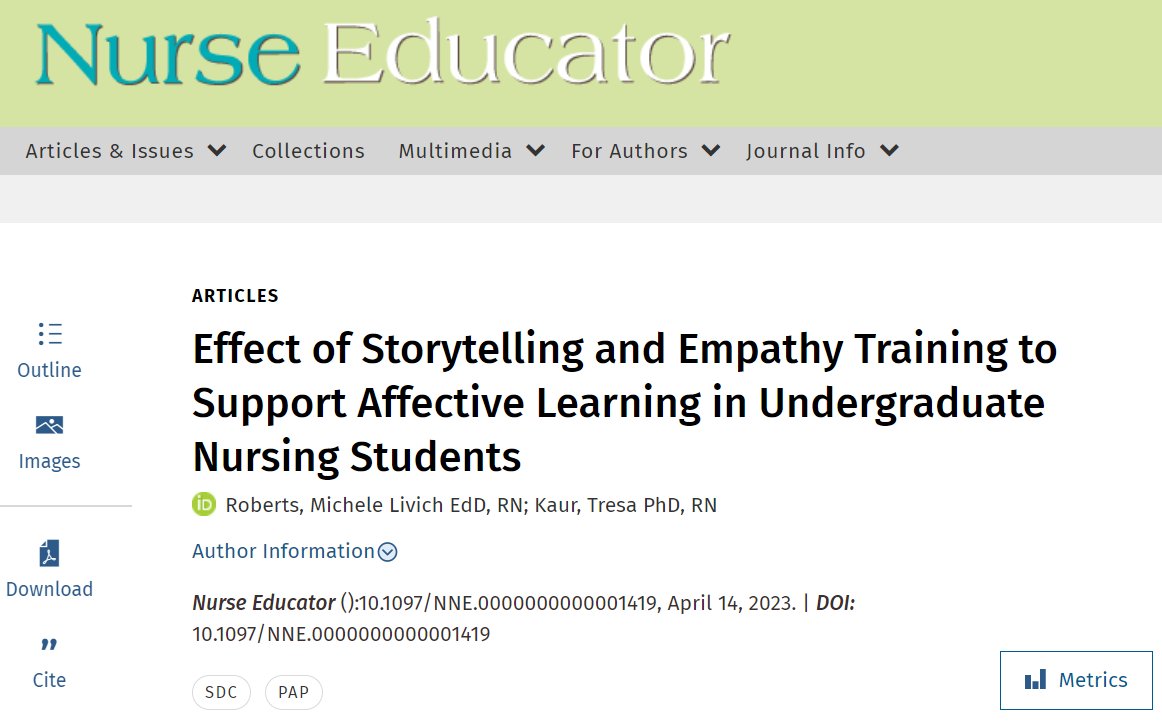 NEjournalonline's tweet photo. "Effect of Storytelling and Empathy Training to Support Affective Learning in Undergraduate Nursing Students"

Storytelling and empathy training may augment SBL experiences to promote empathy development in undergraduate nursing students.

https://t.co/qF9TAHLQQC https://t.co/raHpdJscyf