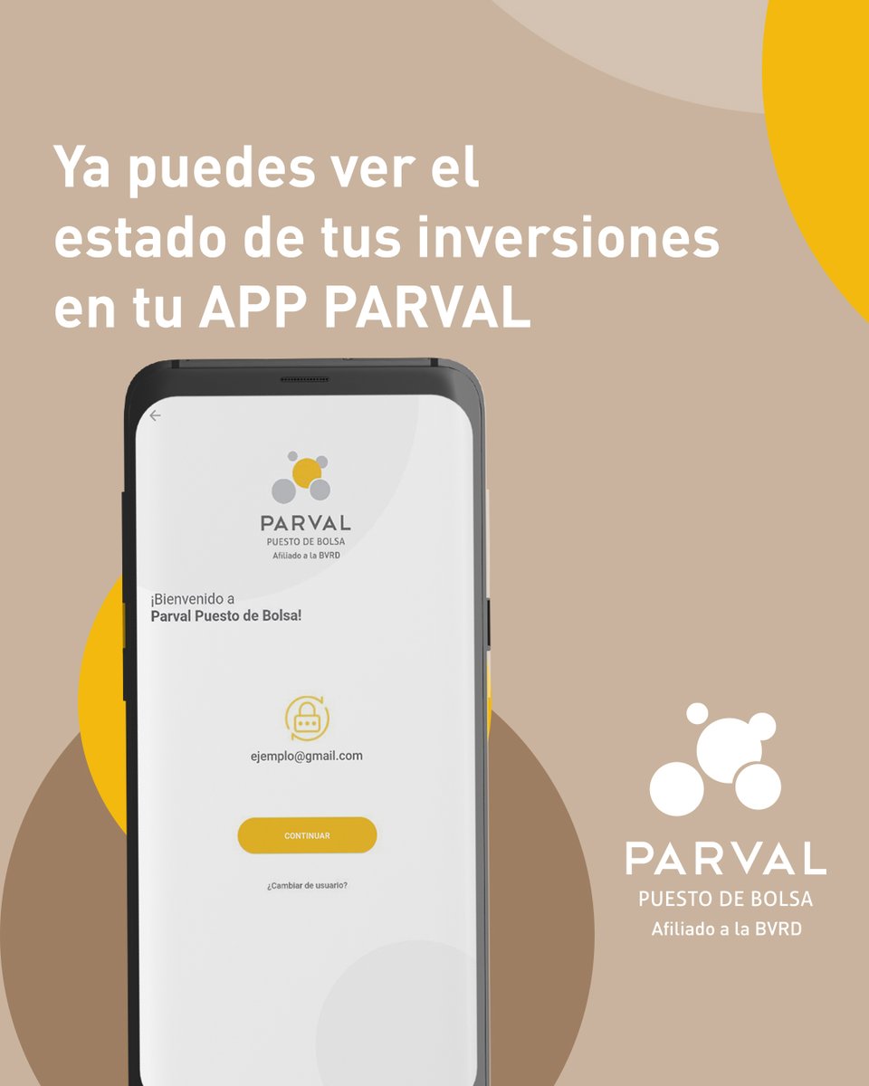 Parval_RD's tweet photo. Ahora, de manera segura y rápida podrás ver los estados de tus inversiones. Recuerda que también puedes abrir tu cuenta de corretaje y convertirte en un inversionista.

¿Qué esperas? Descárgala desde App Store o Google Play.

#ParvalRD #MercadoDeValores https://t.co/zJnz6lwRwb