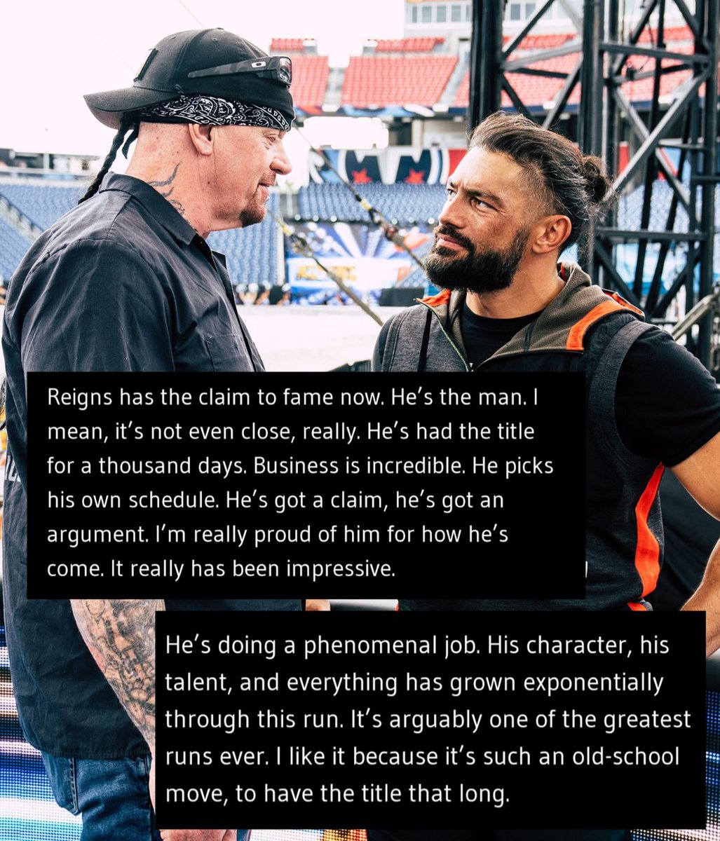 Roman Reigns Is Doing A Phenomenal Job: “I’m Really Proud Of Him”
- Undertaker
[Via wrestlingheadlines.com]

#RomanReigns #Undertaker