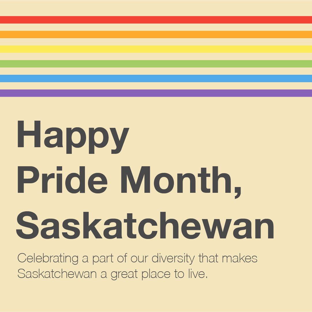 Pride Month serves as an opportunity for all of us to recognize and support a part of our diversity that makes Saskatchewan such a great place.

As we listen and learn from our communities, we can continue to have important conversations and build a more inclusive society for…