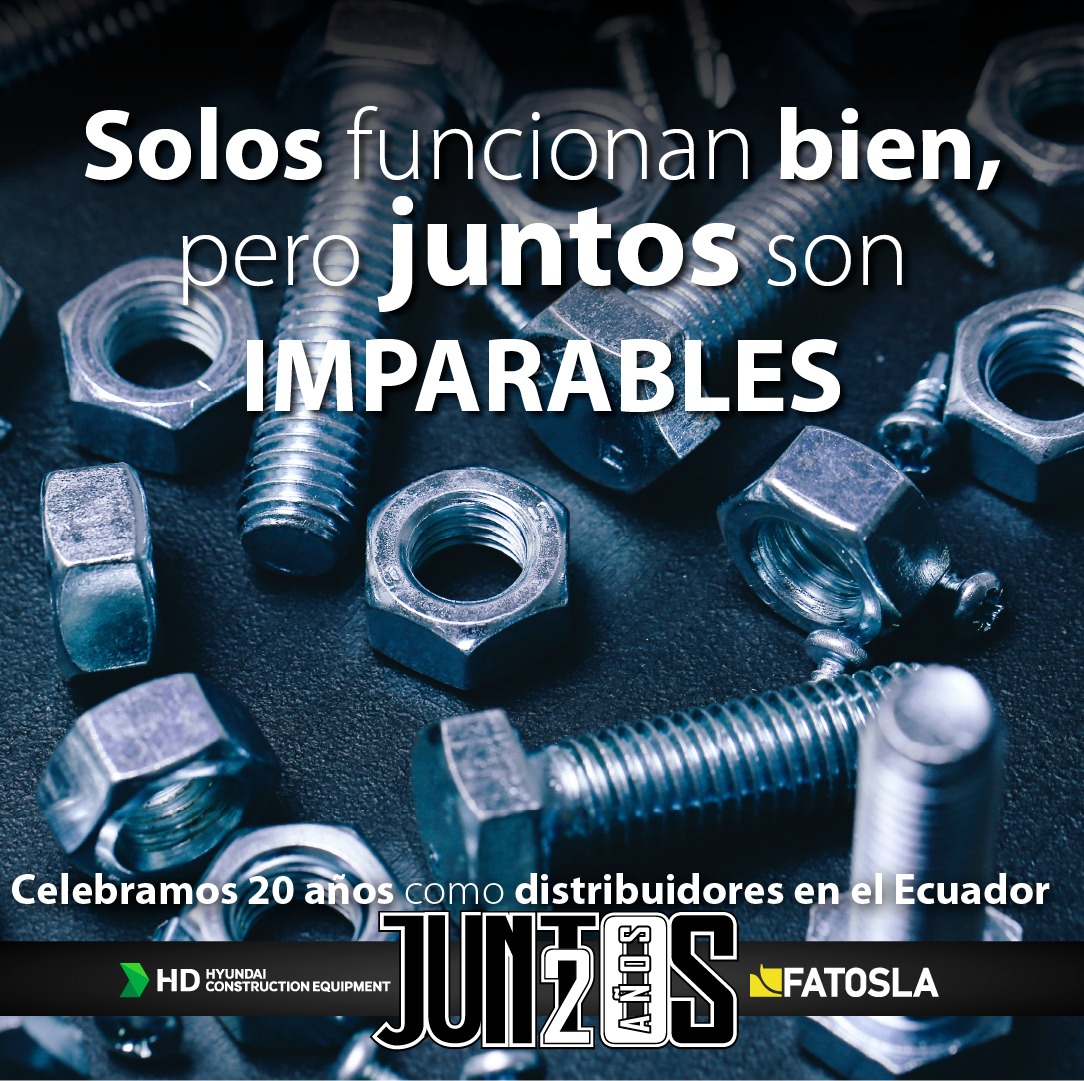 💪 ¡La unión hace la fuerza!

Y desde hace 20 años, #Hyundai y #Fatosla así lo han demostrado.

Hyundai confió el 1° de junio de 2003  en una empresa ecuatoriana. 20 años después celebramos con grandes resultados: hemos importado 1.724 equipos a #Ecuador

#JuntosSomosImparables