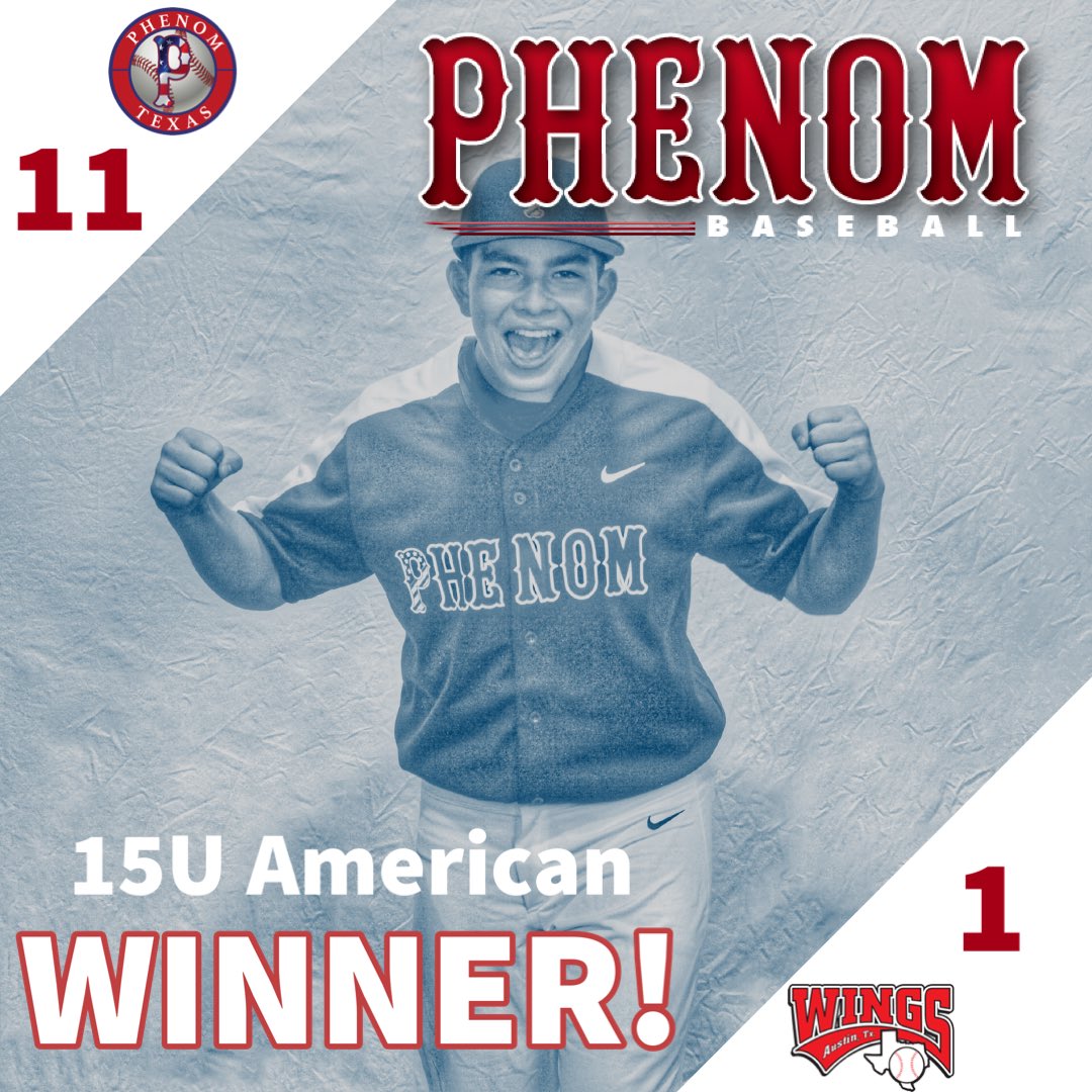 🚨WIN Alert! 15U American starts their weekend off the right way with a 11-1 win over the Austin Wings! #BeBold

#dedication #FIWA #hardwork #phenomnation #phenom #centraltexas #Texas #CTX #collegebaseball #highschoolbaseball #highschool #austintx #college #atx #sacrifice