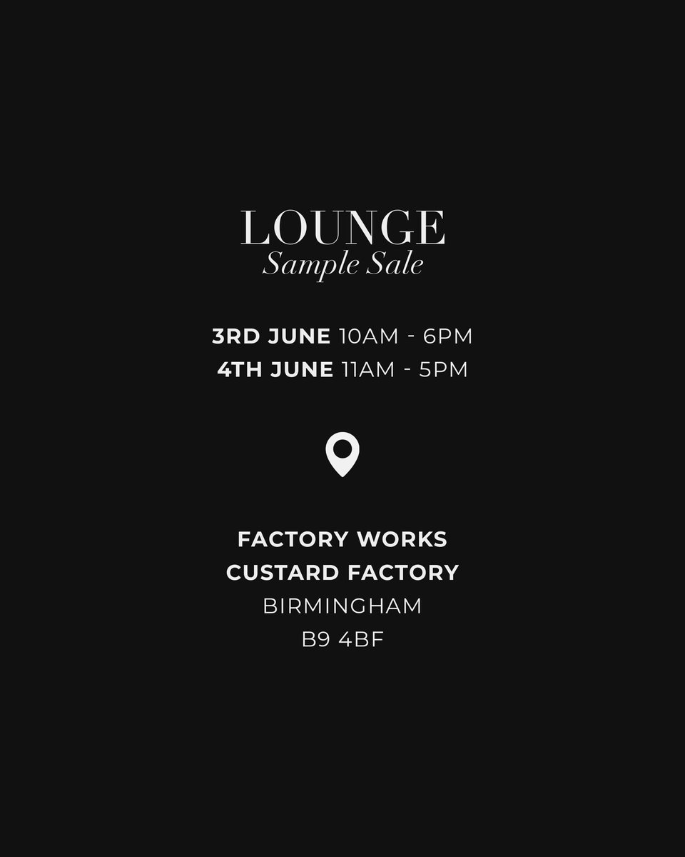 digbethestate's tweet photo. THIS WEEKEND! The first-ever @loungeunderwear sample sale is here in Digbeth for all you Brummie bargain hunters 🔥 

Book your free ticket here: https://t.co/K7SHCR1vzf

#birmingham
#loungeunderwear https://t.co/TAjcGRUJUe