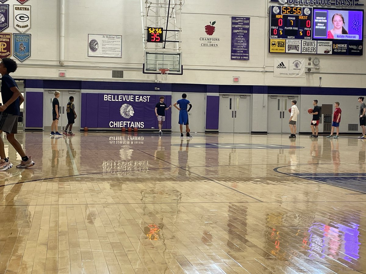KTFiala's tweet photo. Day 3 of @BEASTMBB youth camp consisted of lots of shooting. They worked on their form, layups, and attacking the basket. Love seeing so many kids engaged and loving basketball. #futureBeasts https://t.co/hDJbbEQbkI
