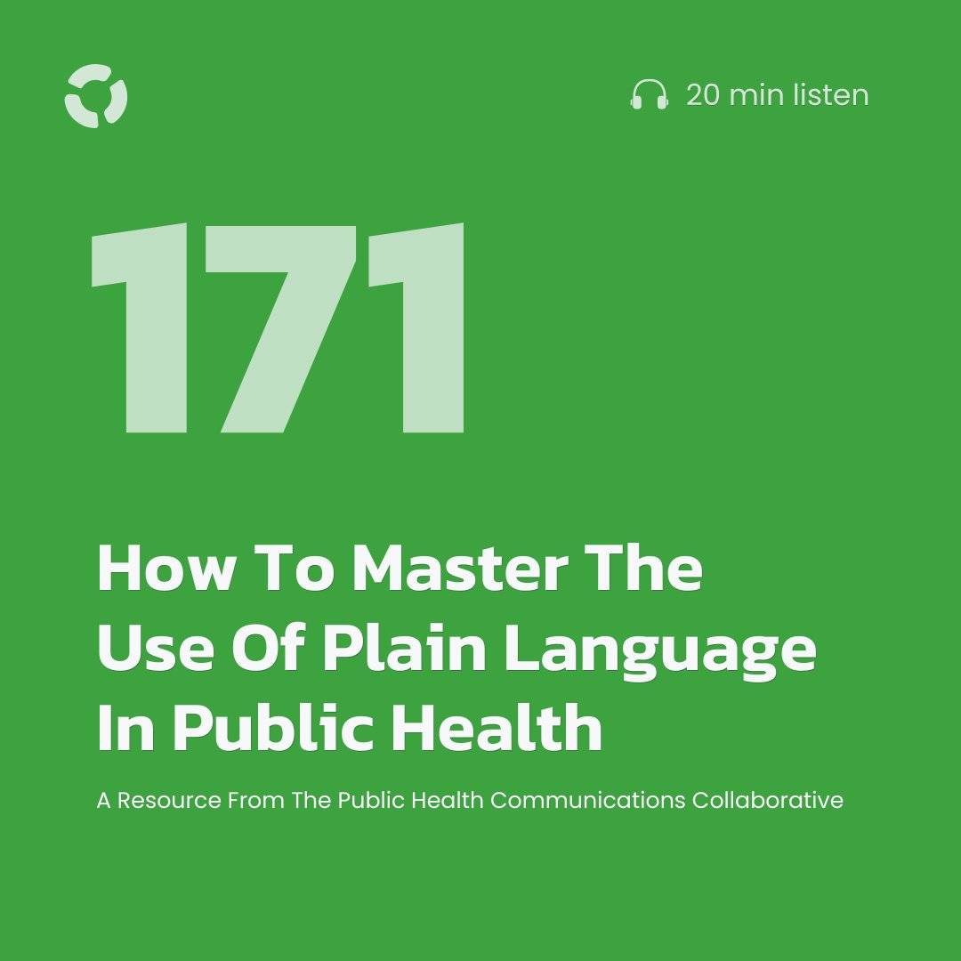 Why do we use so much jargon in public health? Have you ever had to read public health content multiple times to understand it? Plain language might just be the solution to all of this…

Listen to our latest #podcast episode where we break this down:
publichealthinsight.buzzsprout.com/1023340/129421…