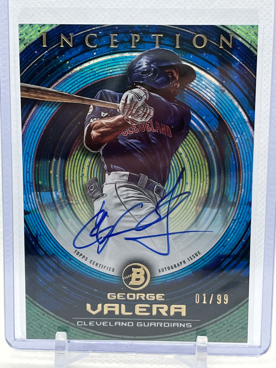 Timmay pulled this George Valera 01/99 auto from Bowman Inception!

#sportscards #cardbreaks #cards4kids #cards #mlb #baseballcards #baseball #topps #bowman #clevelandguardians #georgevalera