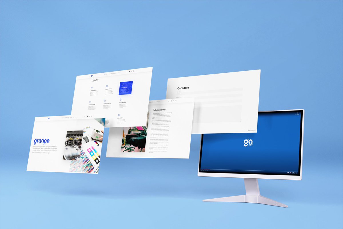 Les presento el resultado de mi trabajo: Un increíble mockup de una página web que he creado especialmente para una empresa de artes gráficas. Esta captura de pantalla les dará una idea de cómo se verá su pagina web. #paginaweb #mockup #diseño
