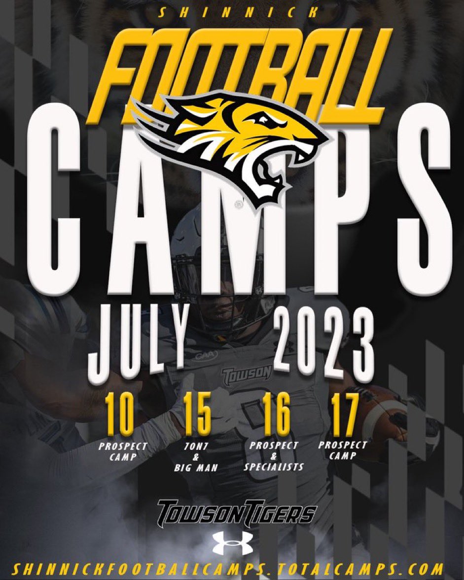 Some great prospects signing up to camp with @Towson_FB! Get signed up to come compete today! #Arete shinnickfootballcamps.totalcamps.com