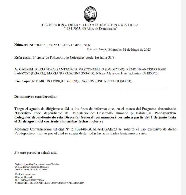 La falta de creatividad del <a href="/gcba/">Buenos Aires Ciudad</a> para resolver la situación del frío es alarmante. Después de 16 años gobernando la ciudad más rica del país deciden cerrar por 91 días el Polideportivo Colegiales que recibe todos los días a miles de chicos/as para recrearse y hacer deporte.