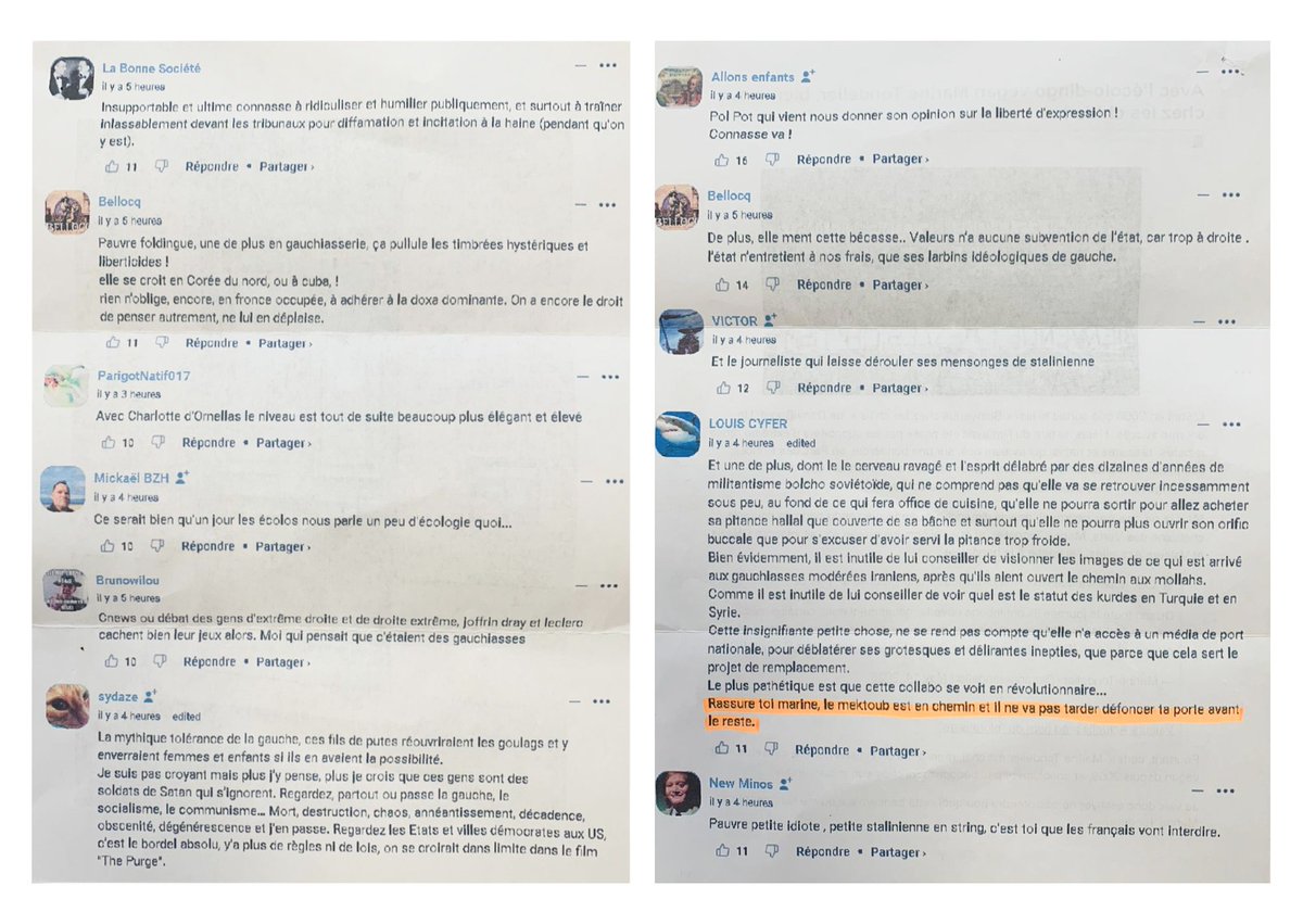 À #CNews, ils disent qu'il n'y a pas d'extrême droitisation de la chaîne. Que tout y est normal. Ils se défendent de partager un contenu appelant à la haine, et pourtant... c'est exactement ce qu'ils font.

Et voici les courriers que je reçois à mon domicile en conséquence 🧵⤵️