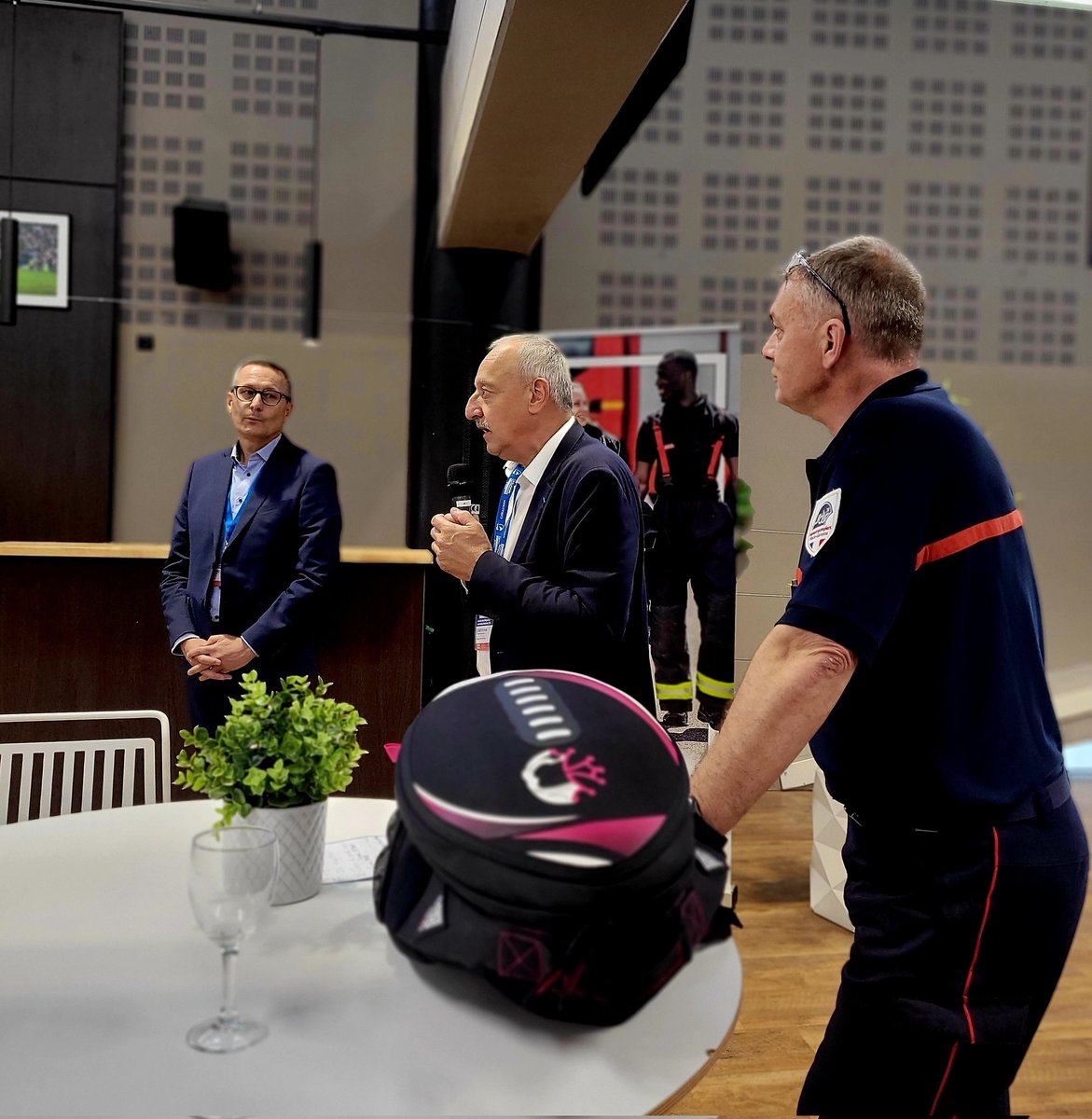 |PRISE DE PAROLE| du Président de <a href="/PompiersFR/">Pompiers de France</a>, <a href="/BoslandJP/">Jean-Paul Bosland</a>, Patrice Jouet, PUR Midi-Pyrénées et Gilles Raymond, PUD 31 pour rappeler les enjeux du futur <a href="/cnspf2023/">Congrès national des pompiers de France 2023</a> qui aura lieu à Toulouse du 4 au 8/10 prochains. #mutuelle #pompiers