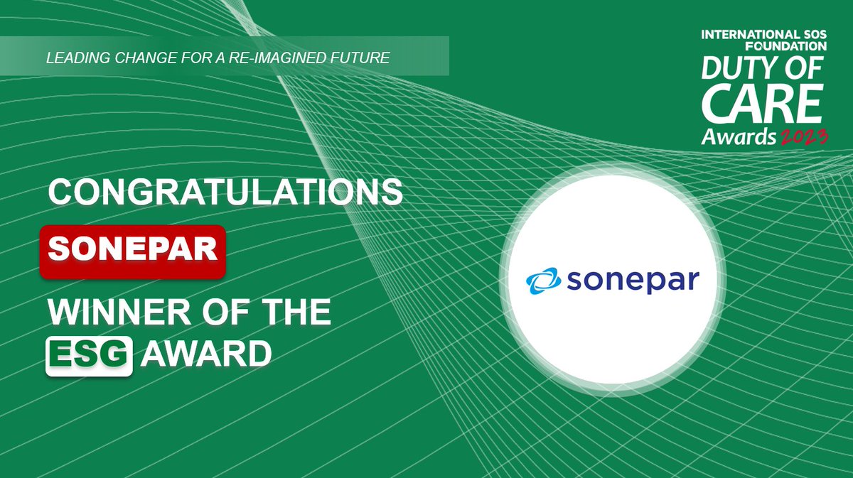 Jeudi dernier ont eu lieu les Duty of Care Awards organisés par l' @IntlSOS_Fdn. Au total 6 entreprises ont été récompensées dont @sonepar dans la catégorie #ESG. Nous adressons nos plus vives félicitations à Sonepar pour cette récompense bien méritée. #devoirdeprotection