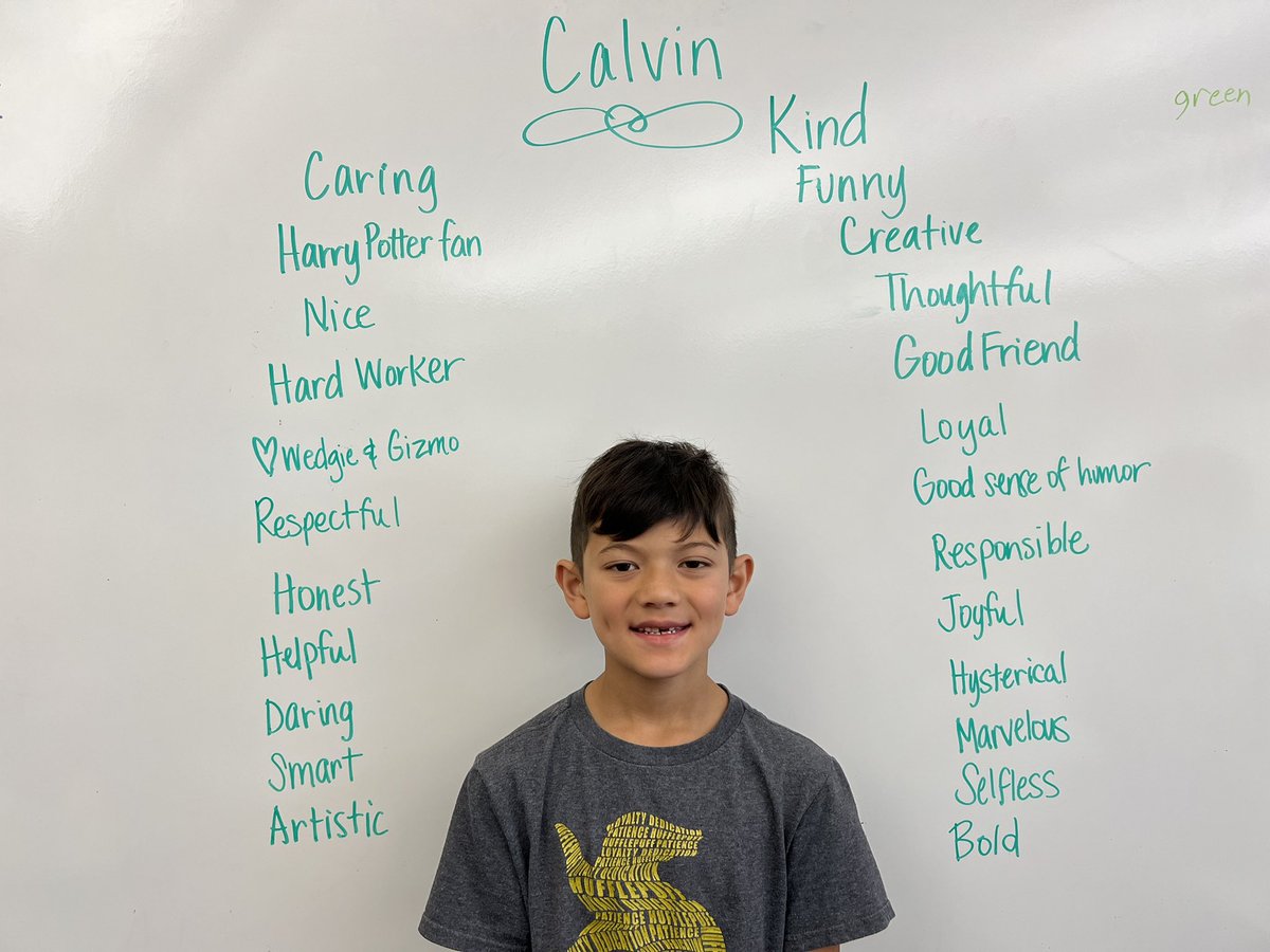 Godsey3rdGrade's tweet photo. Calvin is our Student of the Day!  #CelebrateEveryone #4thQtrFun https://t.co/98NYBqqW0D