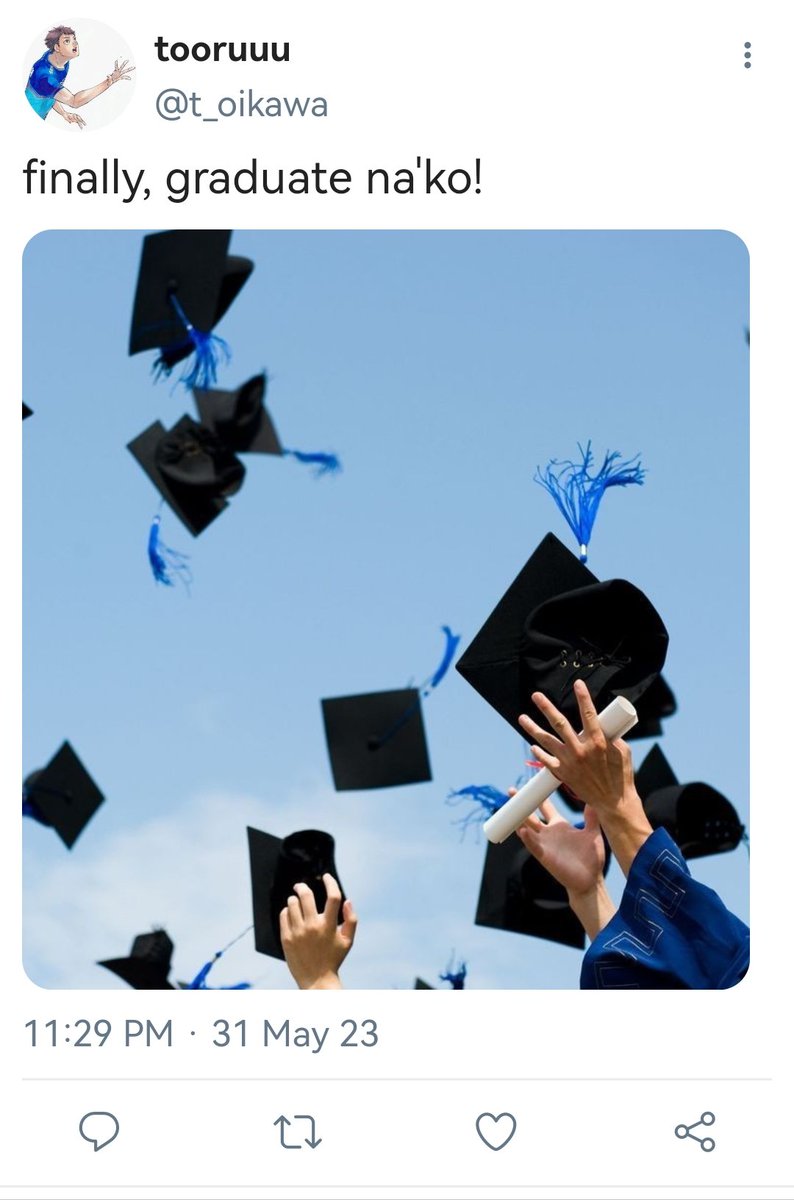 ser4phine_'s tweet photo. "Graduate na'ko!"

An #iwaoi oneshot filo socmed au wherein Oikawa finally graduates shs, pero hindi pa siya graduate kay Iwaizumi.

[#haikyuu #hq #socmed
#socmedau #hqtwt #anitwt #filoau] https://t.co/G3z12DgxOu