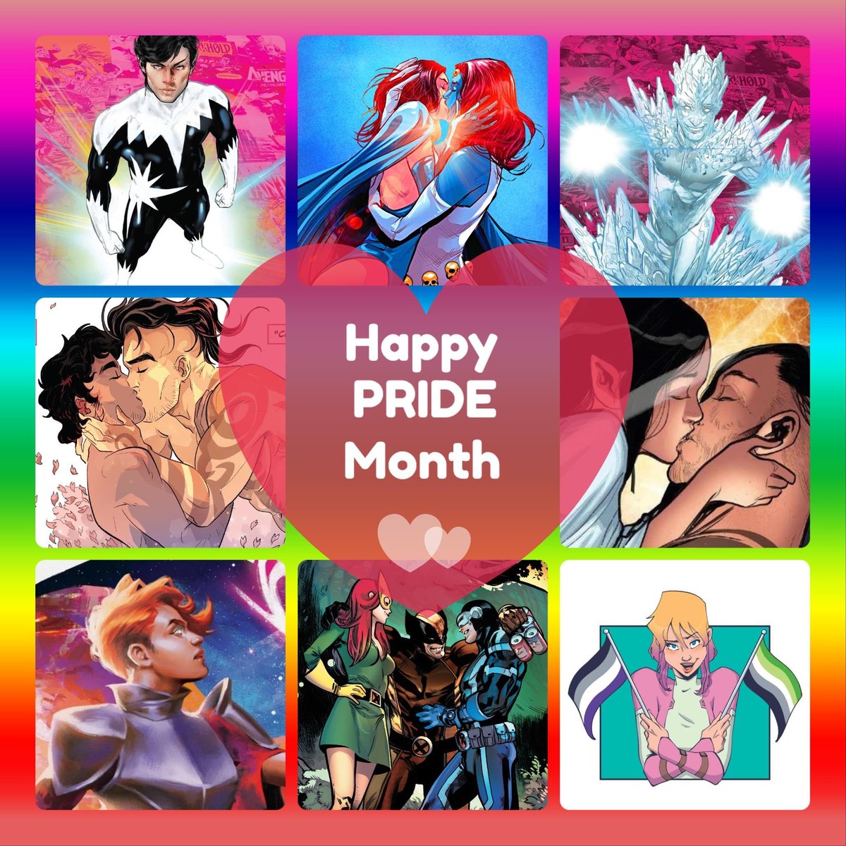 Happy #PrideMonth #Xtwitter 
🩷❤️🧡💛💚💙💜🖤🤍🤎💖