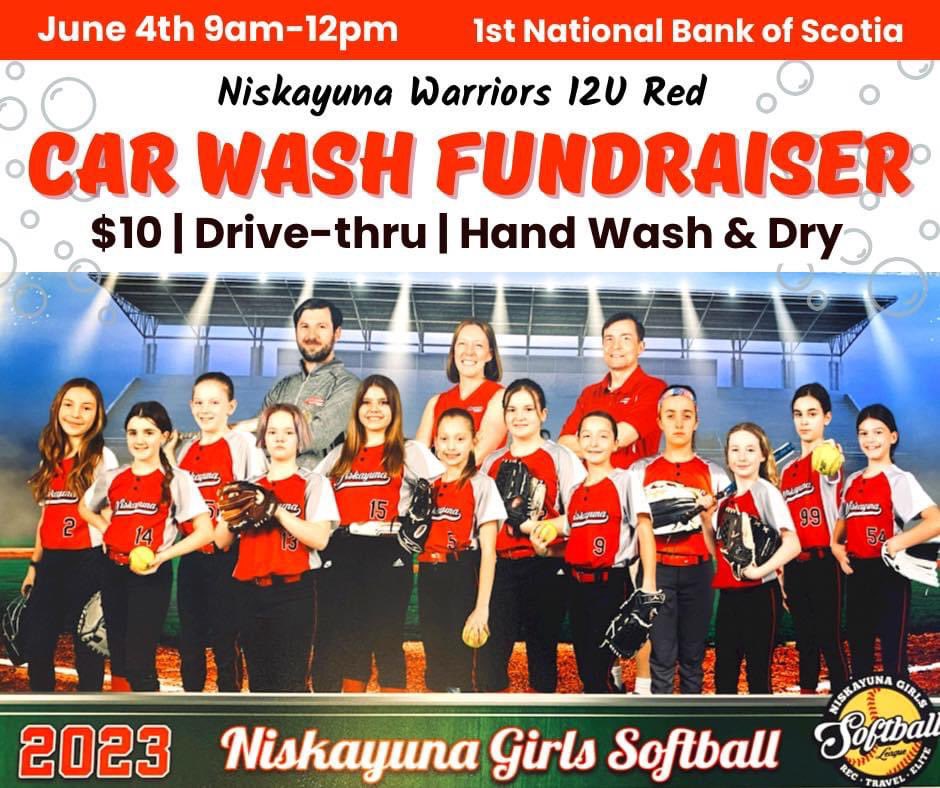 Going to be around in Niskayuna on Sunday? Come to the bank on Balltown Rd/Nott St to show some support AND get your car washed!