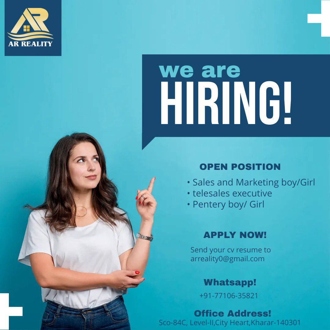 Arrealityoffice's tweet photo. Come build your career with us
-unlimited income
-fast moving career growth 
-Average monthly income of 10,000 to 50,000easily
-company vehicle support.

The key 🔑 to success is through change

Send your cv (resume) to
arreality0@gmail.com
Whatsapp us
+91 77106-35821
AR REALITY https://t.co/mNoaSeXFSQ