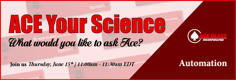 Aceglass's tweet photo. You are invited to attend an ACE YOUR SCIENCE seminar with Fiona Oxsher, PhD.

Topic: Automation (15-minute presentation) followed by a live Q&amp;A.
Date: Thursday, June 15th
Time: 11:00 am to 11:30 am (EST)

Log in from your computer, tablet, or smartphone.
https://t.co/kJHfY3hH9N https://t.co/vzJxkLhMi1