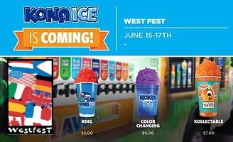 It wouldn't be a bumping summer without snow cones and Kona Ice will be delivering just that! 

Westfest 
bit.ly/41JD8bW 

#carnival #westfest #westvalley #westvalleycity #WVCevents