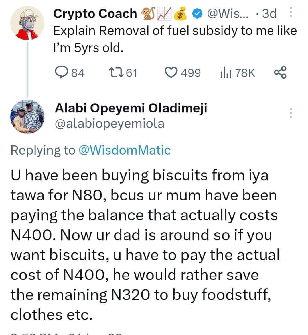 See basic explanation of REMOVAL OF FUEL SUBSIDY