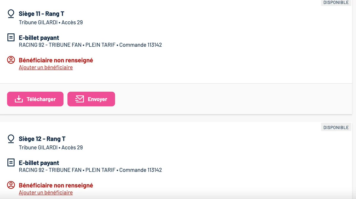 ekdkfkf's tweet image. Bonjour, 
Je vends deux places côte à côté en tribune Fan pour le 1/4 de finale entre le stade Français et le Racing 92 #SFPRG92 #SFParis #RG92 #Top14
DM si intéressé !